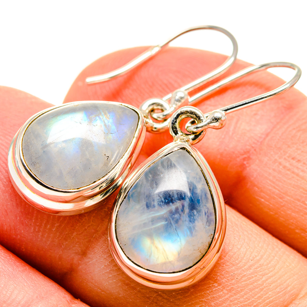 Rainbow Moonstone Earrings handcrafted by Ana Silver Co - EARR415082