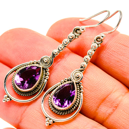 Amethyst Earrings handcrafted by Ana Silver Co - EARR415083
