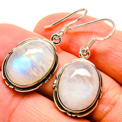 Rainbow Moonstone Earrings handcrafted by Ana Silver Co - EARR415084