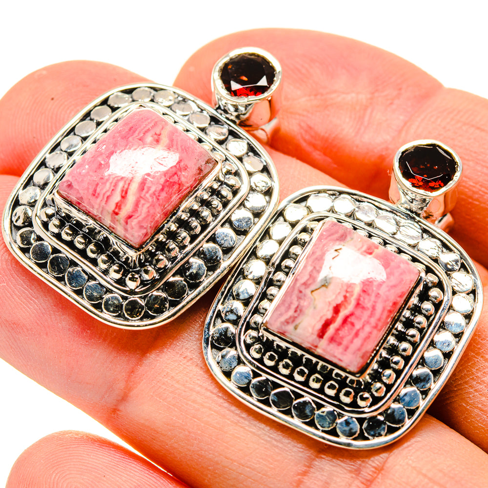 Rhodochrosite Earrings handcrafted by Ana Silver Co - EARR415097