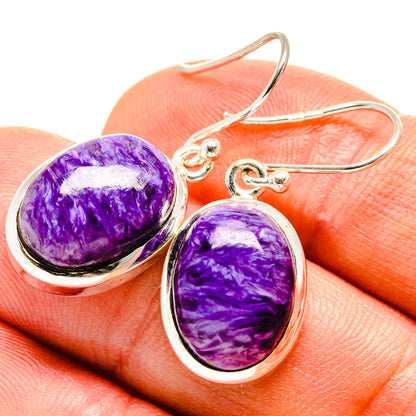 Charoite Earrings handcrafted by Ana Silver Co - EARR415106