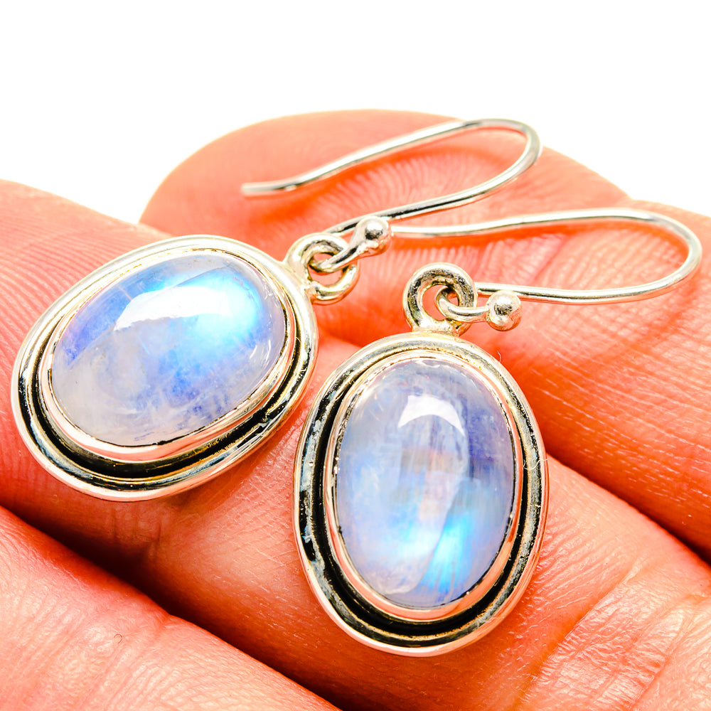 Rainbow Moonstone Earrings handcrafted by Ana Silver Co - EARR415112