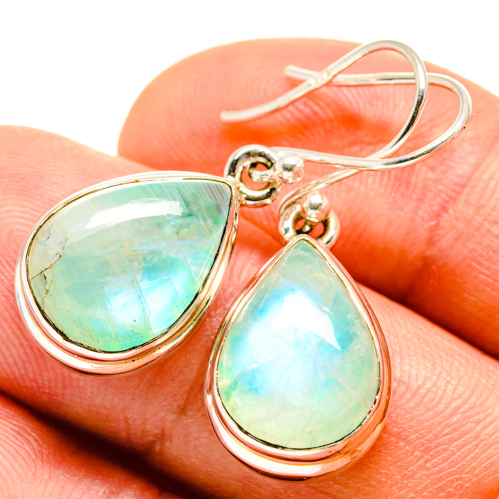 Green Moonstone Earrings handcrafted by Ana Silver Co - EARR415119