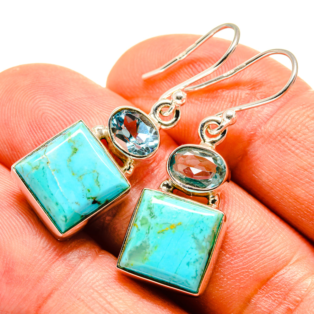 Arizona Turquoise Earrings handcrafted by Ana Silver Co - EARR415123