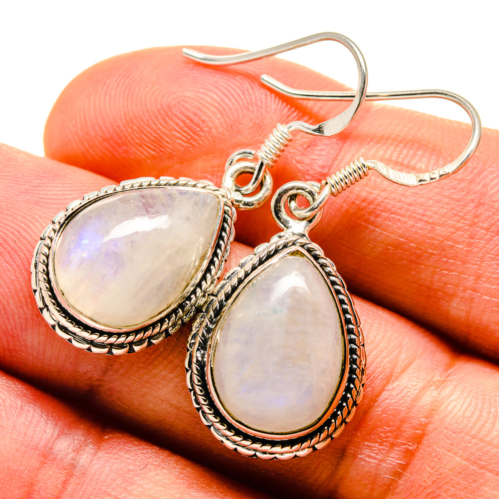 Rainbow Moonstone Earrings handcrafted by Ana Silver Co - EARR415125