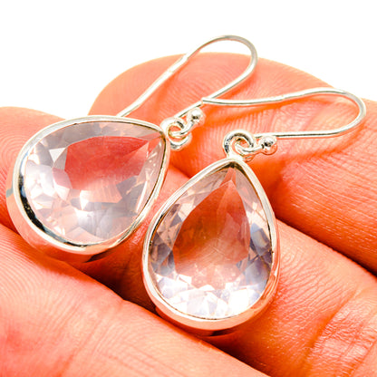 Rose Quartz Earrings handcrafted by Ana Silver Co - EARR415137