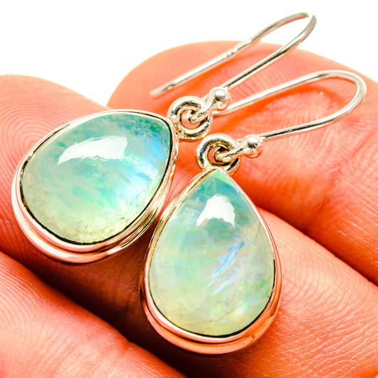 Green Moonstone Earrings handcrafted by Ana Silver Co - EARR415138
