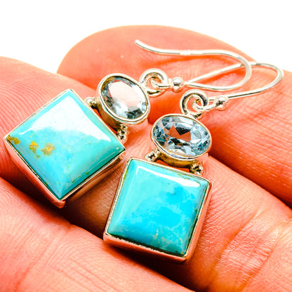 Arizona Turquoise Earrings handcrafted by Ana Silver Co - EARR415143
