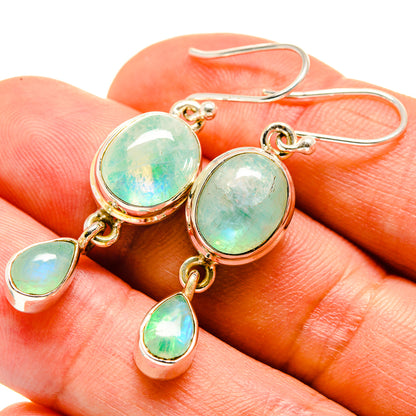 Green Moonstone Earrings handcrafted by Ana Silver Co - EARR415144