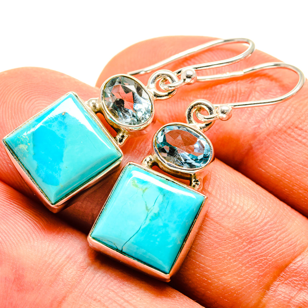 Arizona Turquoise Earrings handcrafted by Ana Silver Co - EARR415148