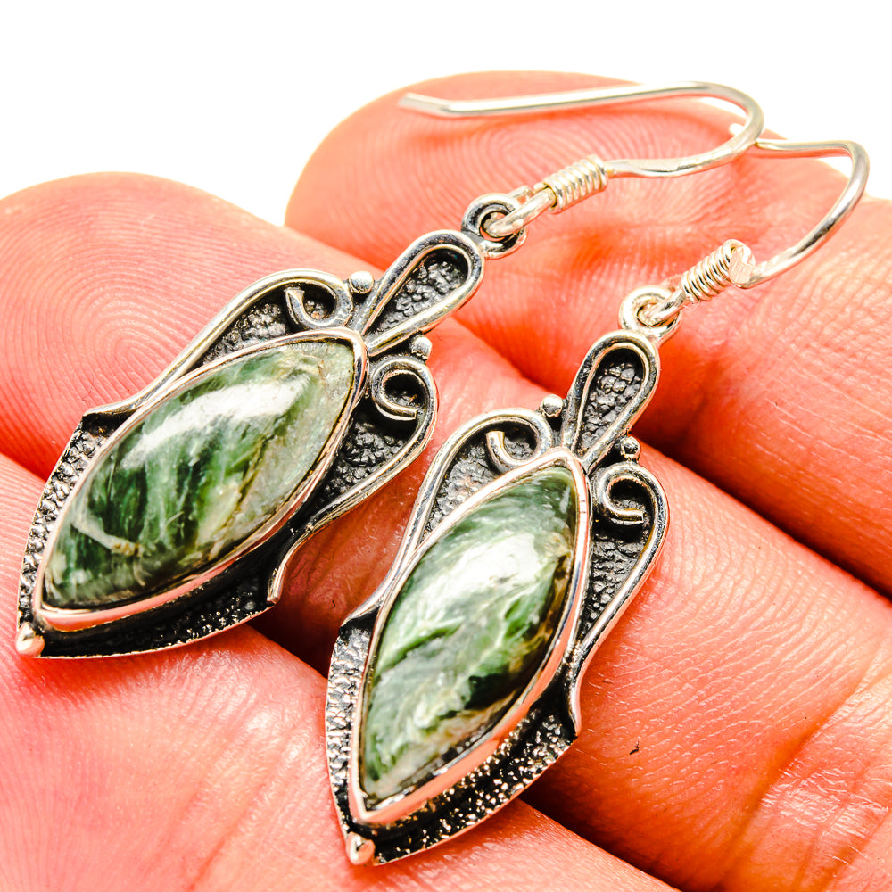 Seraphinite Earrings handcrafted by Ana Silver Co - EARR415157