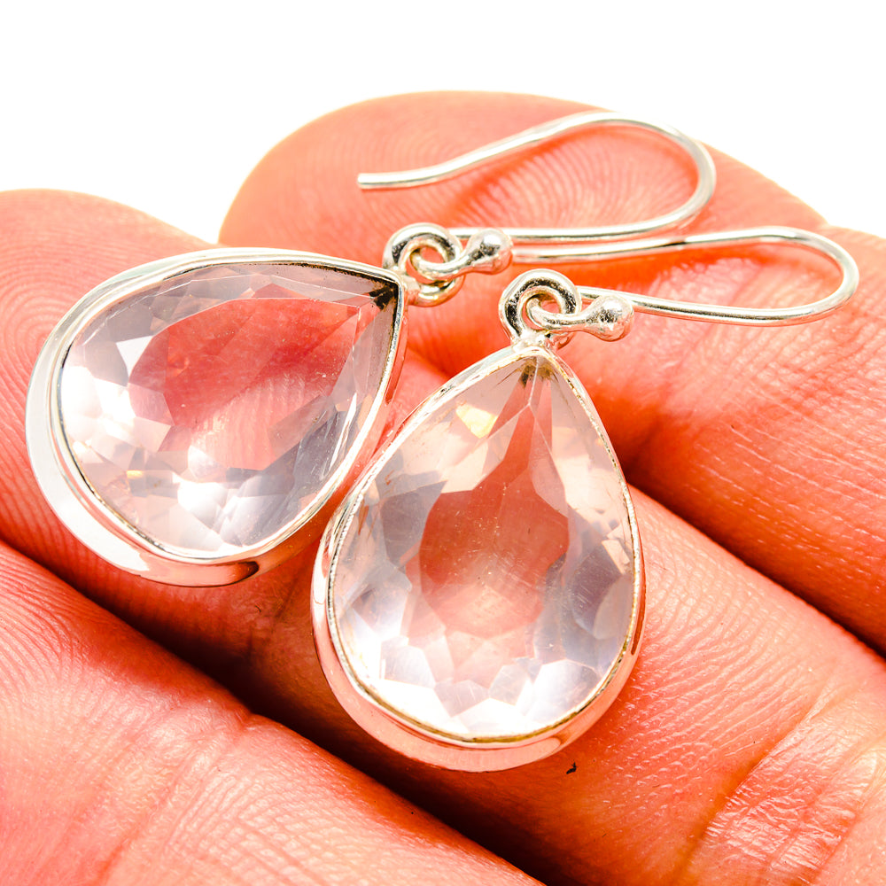 Rose Quartz Earrings handcrafted by Ana Silver Co - EARR415161
