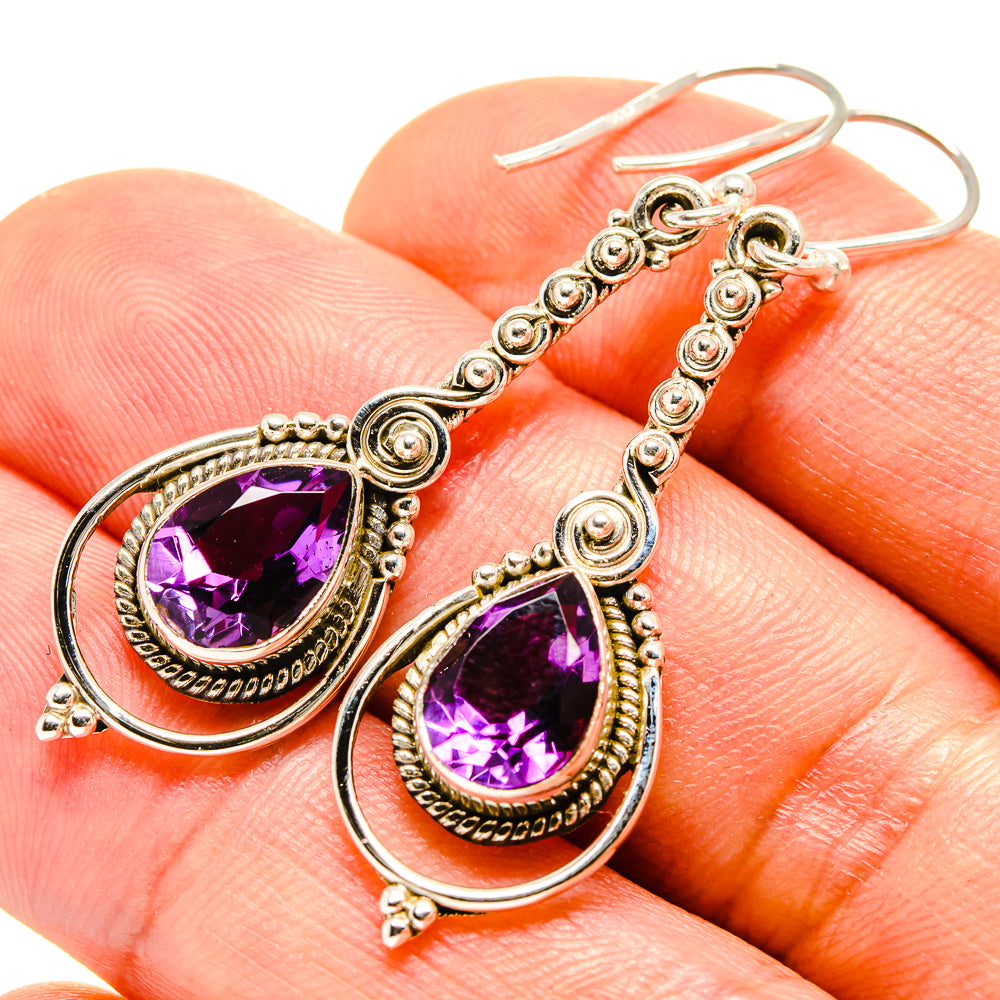 Amethyst Earrings handcrafted by Ana Silver Co - EARR415164