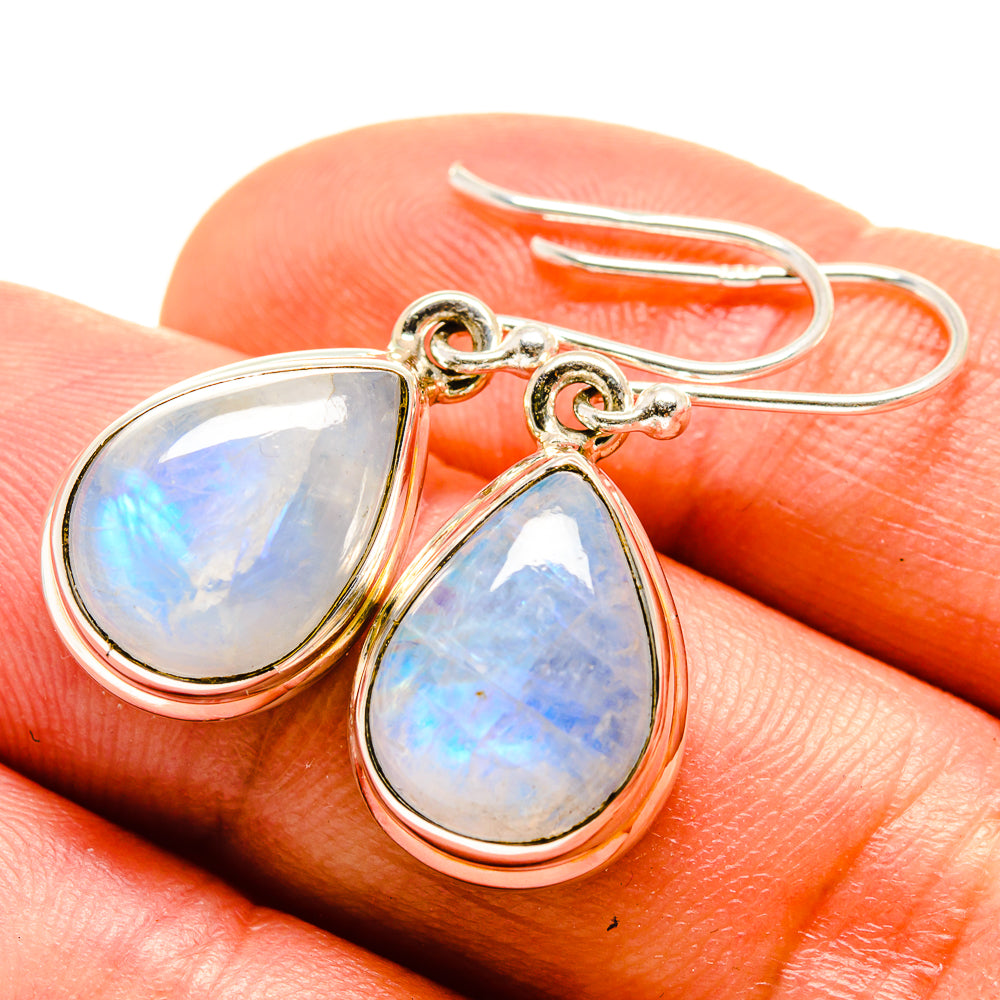 Rainbow Moonstone Earrings handcrafted by Ana Silver Co - EARR415171