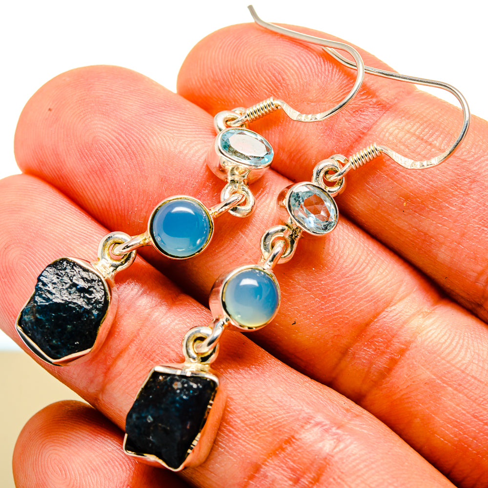 Blue Fluorite Earrings handcrafted by Ana Silver Co - EARR415175