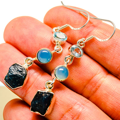Blue Fluorite Earrings handcrafted by Ana Silver Co - EARR415175