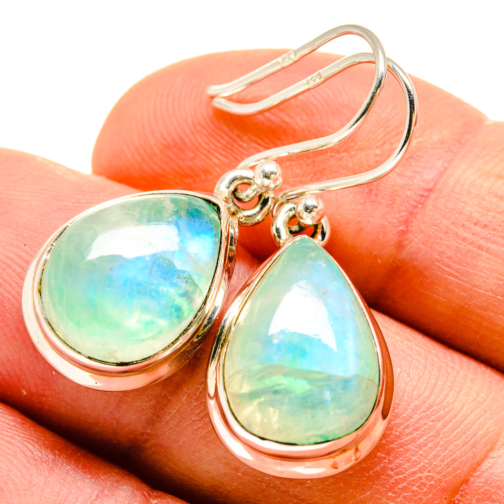 Green Moonstone Earrings handcrafted by Ana Silver Co - EARR415185