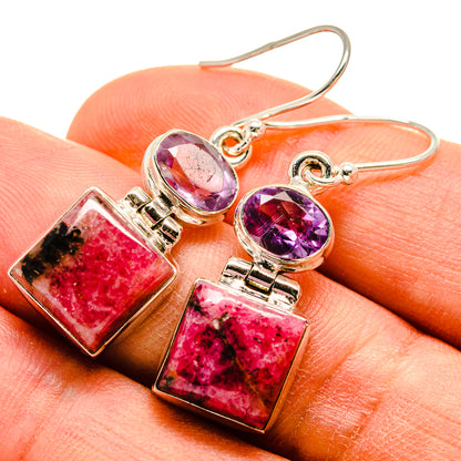 Rhodonite Earrings handcrafted by Ana Silver Co - EARR415186