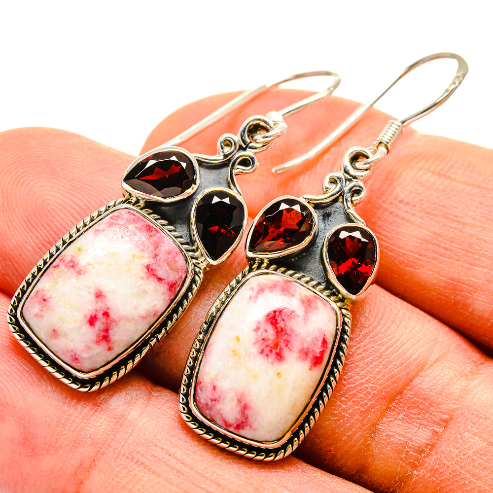 Thulite Earrings handcrafted by Ana Silver Co - EARR415188