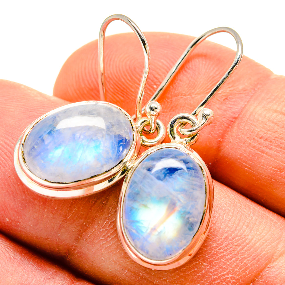 Rainbow Moonstone Earrings handcrafted by Ana Silver Co - EARR415190
