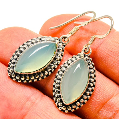 Aqua Chalcedony Earrings handcrafted by Ana Silver Co - EARR415195