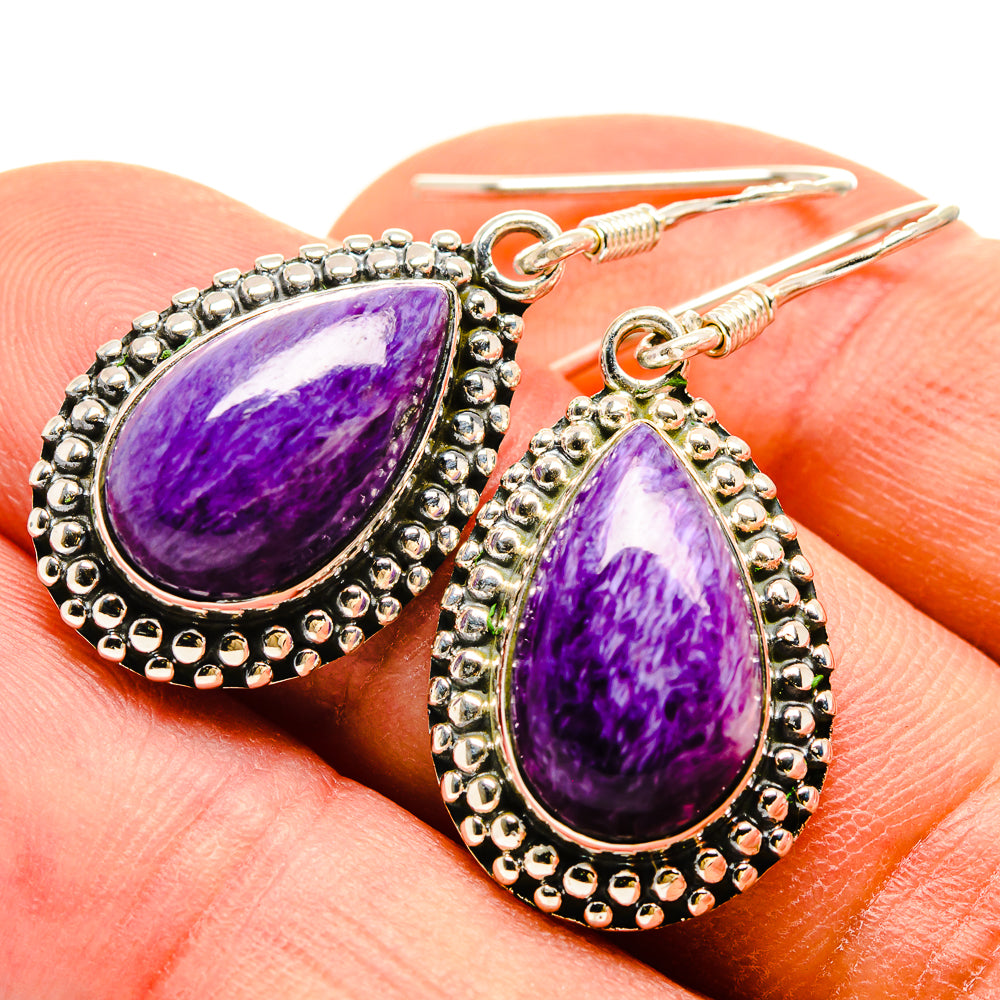 Charoite Earrings handcrafted by Ana Silver Co - EARR415198