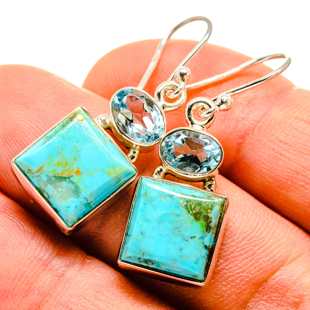 Arizona Turquoise Earrings handcrafted by Ana Silver Co - EARR415201