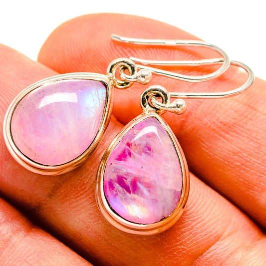 Pink Moonstone Earrings handcrafted by Ana Silver Co - EARR415208