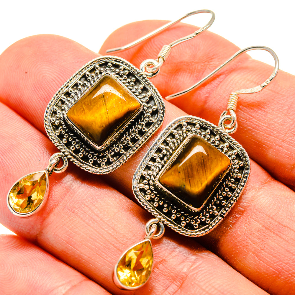 Tiger Eye Earrings handcrafted by Ana Silver Co - EARR415209