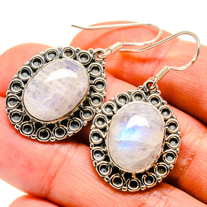 Rainbow Moonstone Earrings handcrafted by Ana Silver Co - EARR415218
