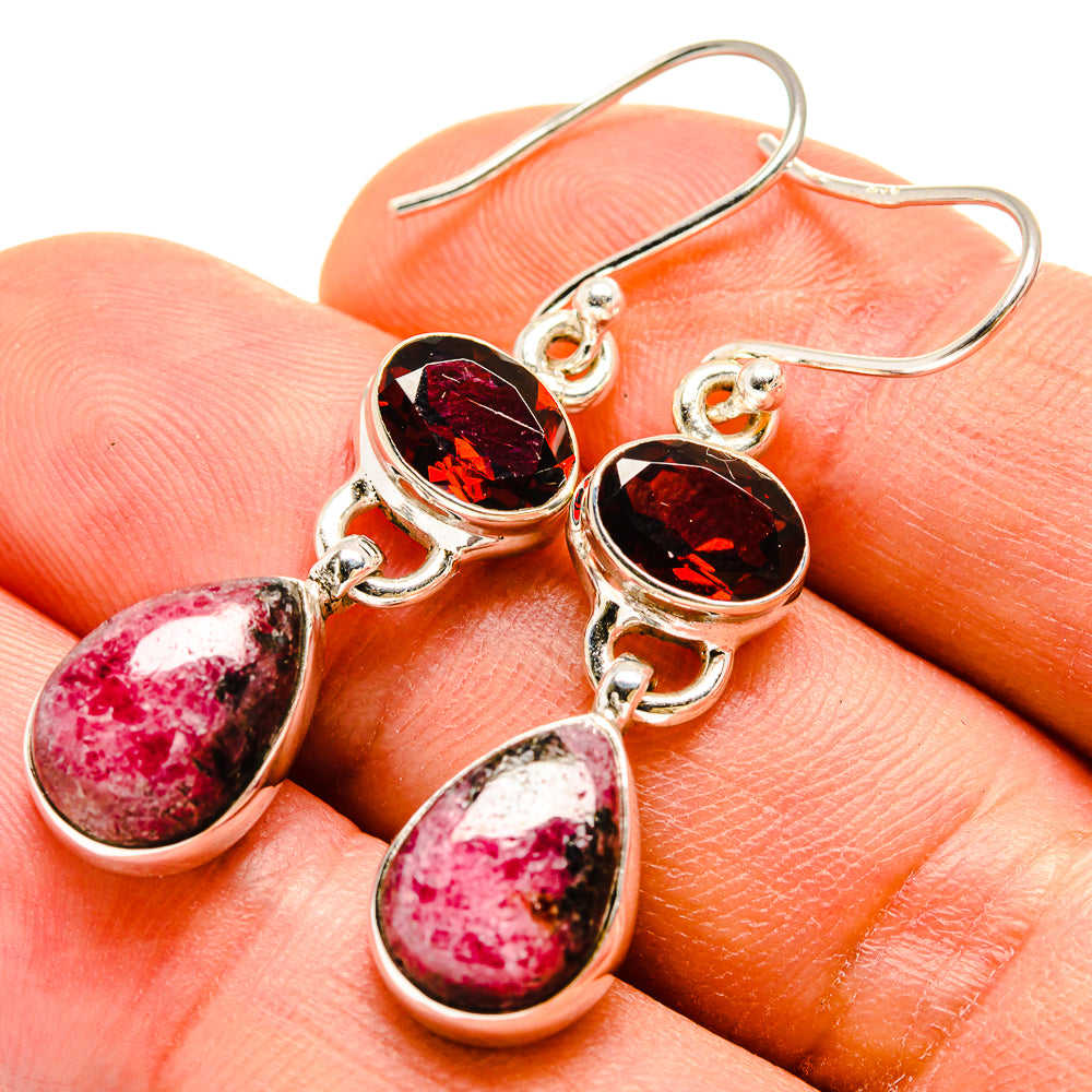 Rhodonite Earrings handcrafted by Ana Silver Co - EARR415236