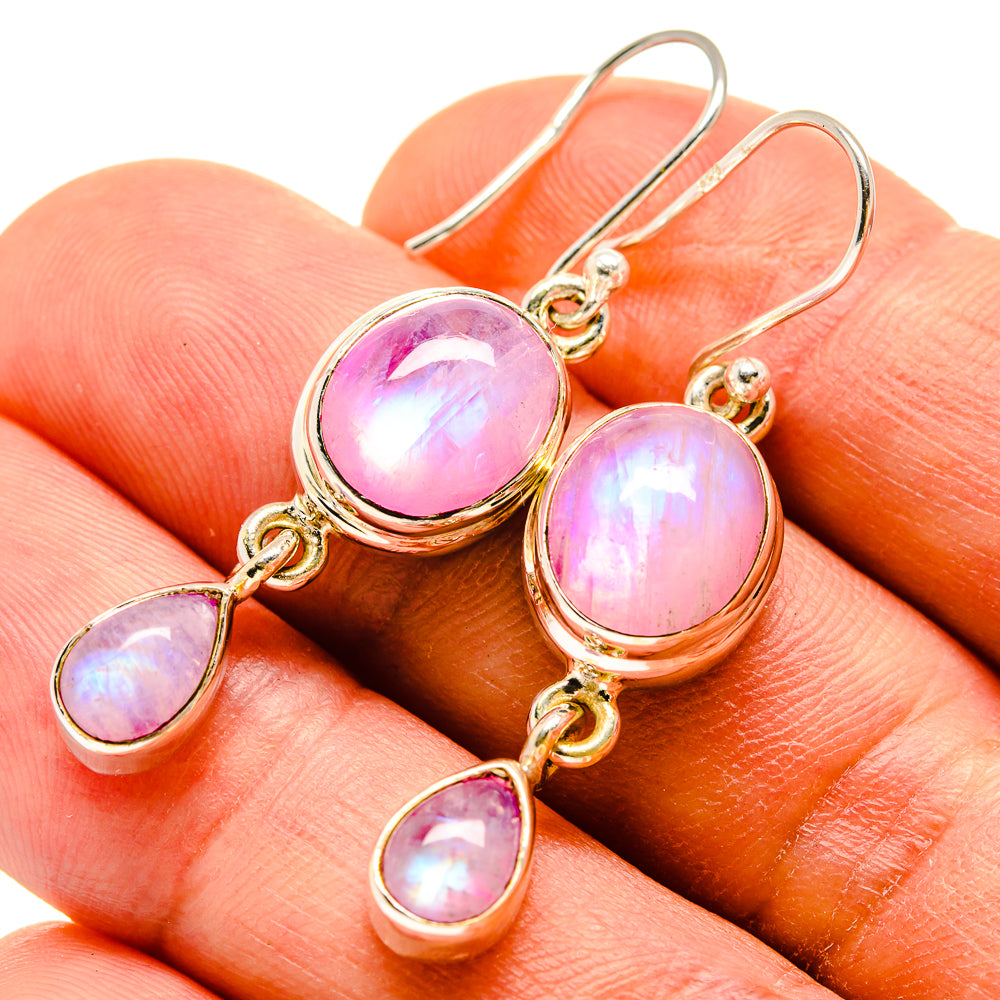 Pink Moonstone Earrings handcrafted by Ana Silver Co - EARR415244