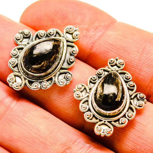 Golden Seraphinite Earrings handcrafted by Ana Silver Co - EARR415250