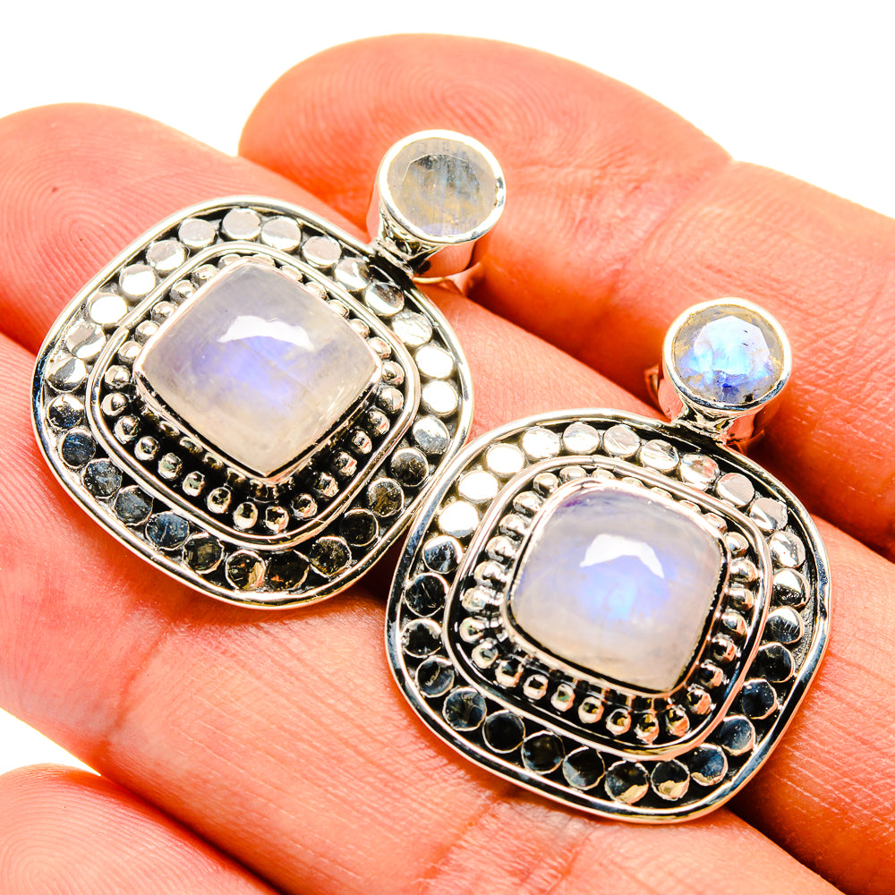 Rainbow Moonstone Earrings handcrafted by Ana Silver Co - EARR415252