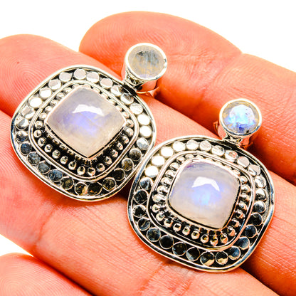 Rainbow Moonstone Earrings handcrafted by Ana Silver Co - EARR415252