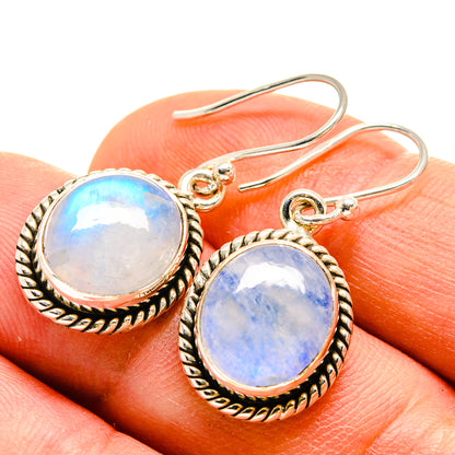 Rainbow Moonstone Earrings handcrafted by Ana Silver Co - EARR415255
