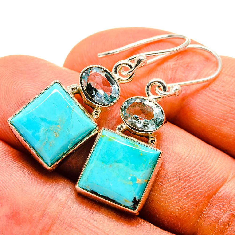 Arizona Turquoise Earrings handcrafted by Ana Silver Co - EARR415258