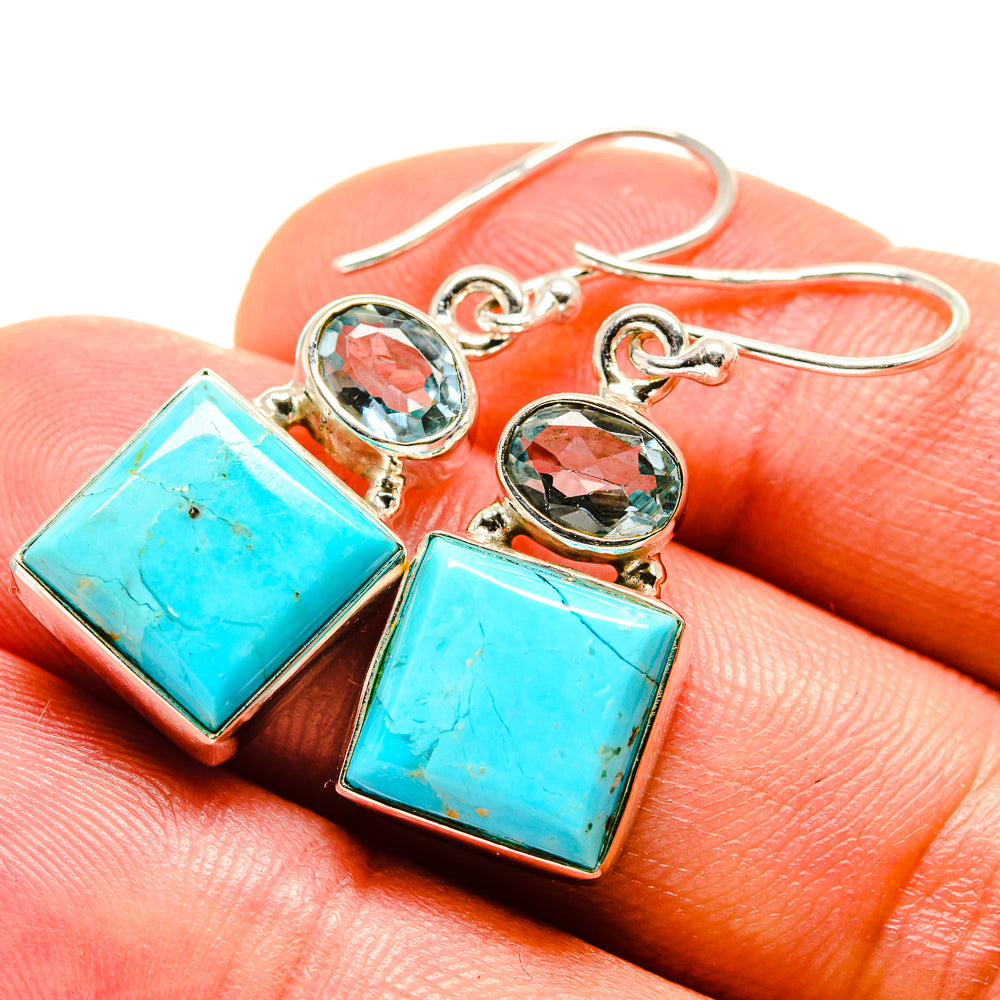 Arizona Turquoise Earrings handcrafted by Ana Silver Co - EARR415266