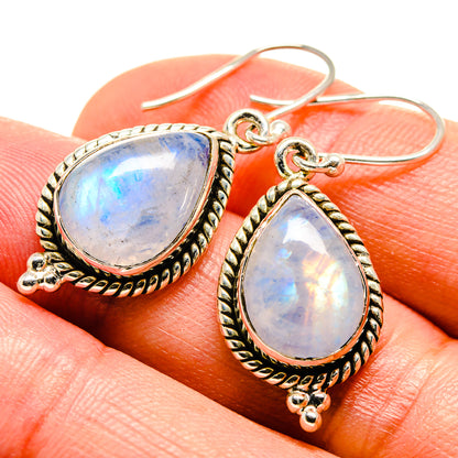 Rainbow Moonstone Earrings handcrafted by Ana Silver Co - EARR415268