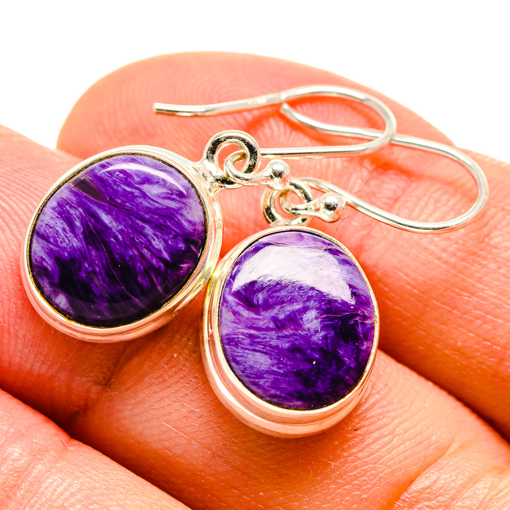 Charoite Earrings handcrafted by Ana Silver Co - EARR415269