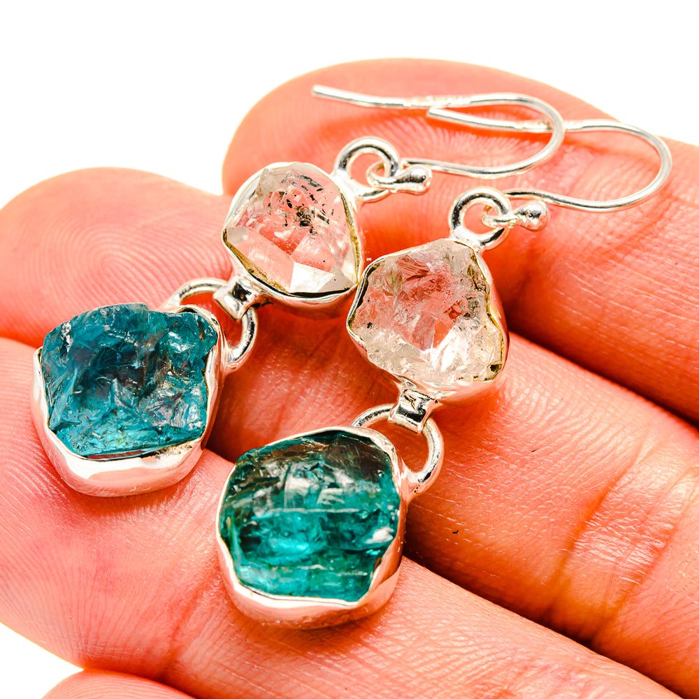Blue Fluorite Earrings handcrafted by Ana Silver Co - EARR415273