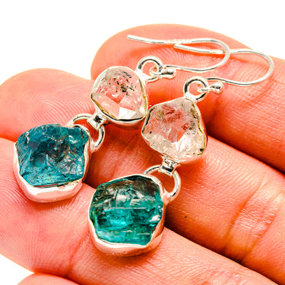 Blue Fluorite Earrings handcrafted by Ana Silver Co - EARR415273