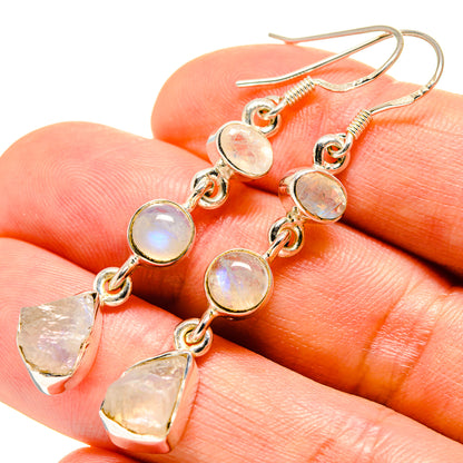 Rainbow Moonstone Earrings handcrafted by Ana Silver Co - EARR415292