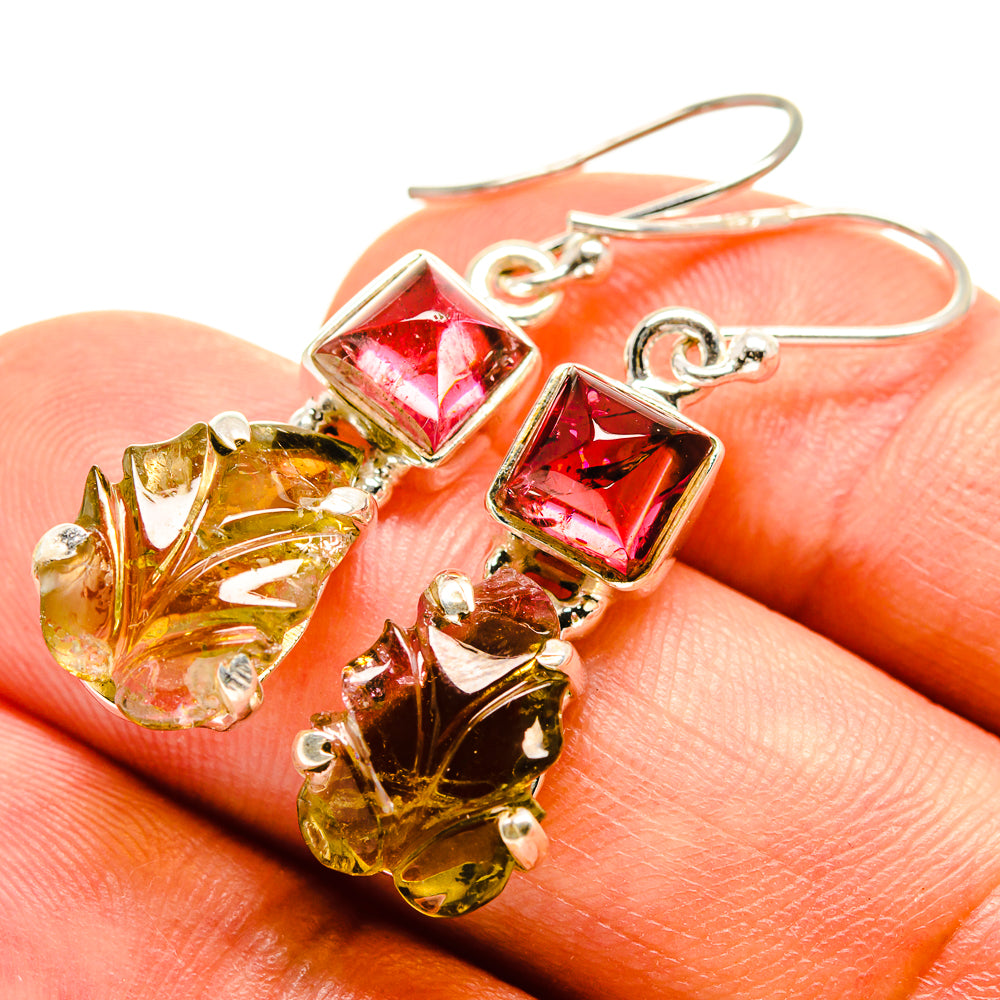 Watermelon Tourmaline Earrings handcrafted by Ana Silver Co - EARR415301