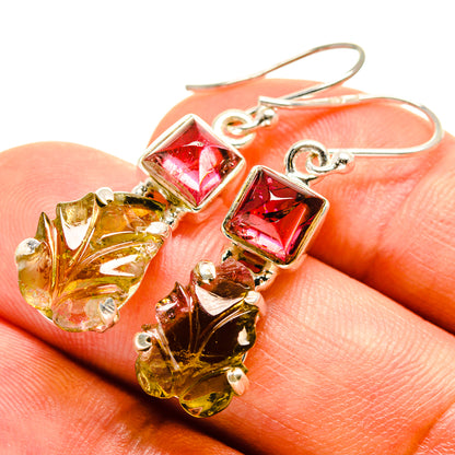 Watermelon Tourmaline Earrings handcrafted by Ana Silver Co - EARR415301