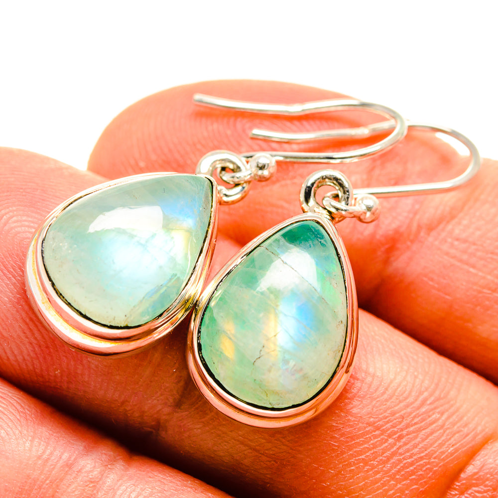 Green Moonstone Earrings handcrafted by Ana Silver Co - EARR415302