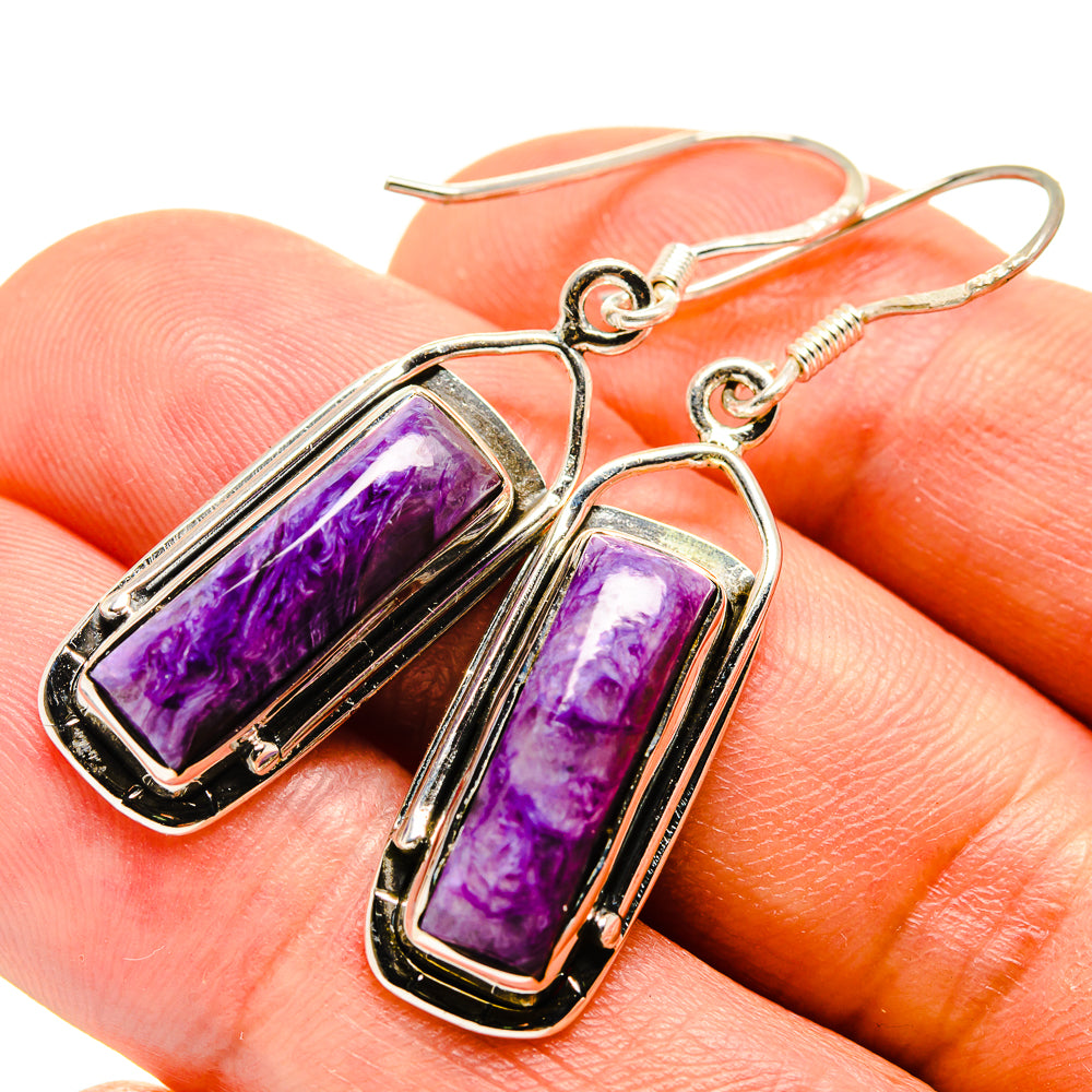 Charoite Earrings handcrafted by Ana Silver Co - EARR415304