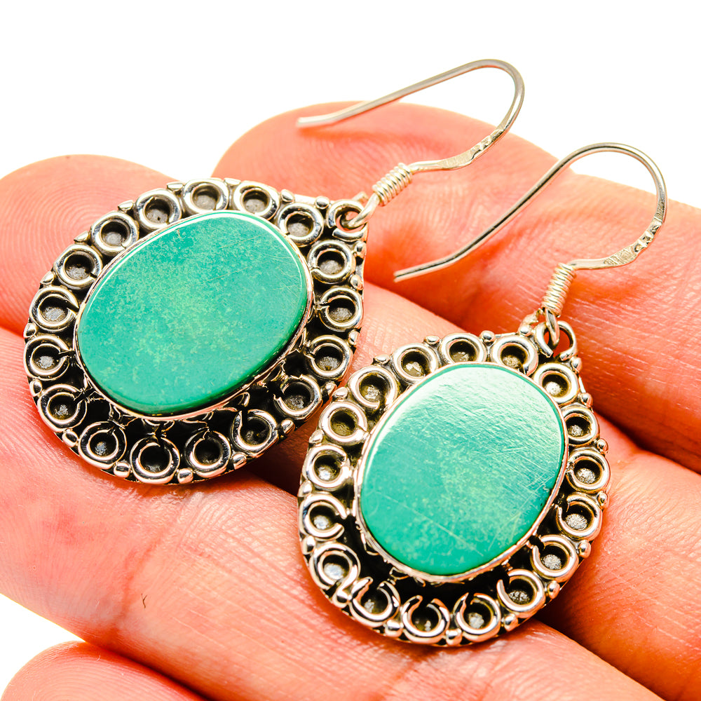 Tibetan Turquoise Earrings handcrafted by Ana Silver Co - EARR415310