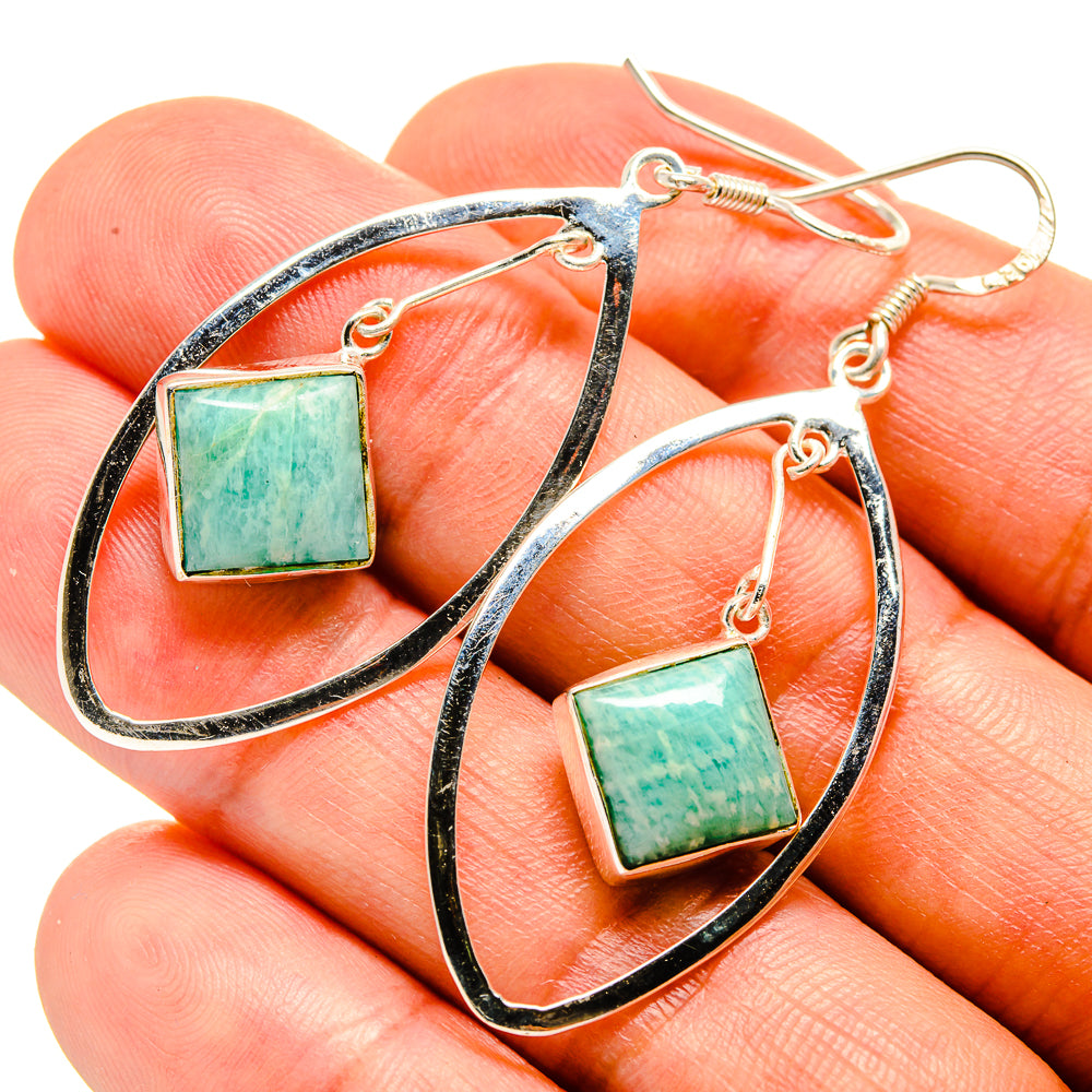 Amazonite Earrings handcrafted by Ana Silver Co - EARR415316
