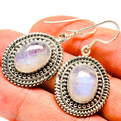Rainbow Moonstone Earrings handcrafted by Ana Silver Co - EARR415322